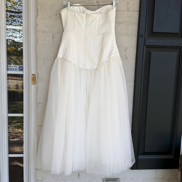 NWT Anthropologie BHLDN Strapless Satin/Tulle-Skirt Tea Length Dress Medium - Picture 8 of 16